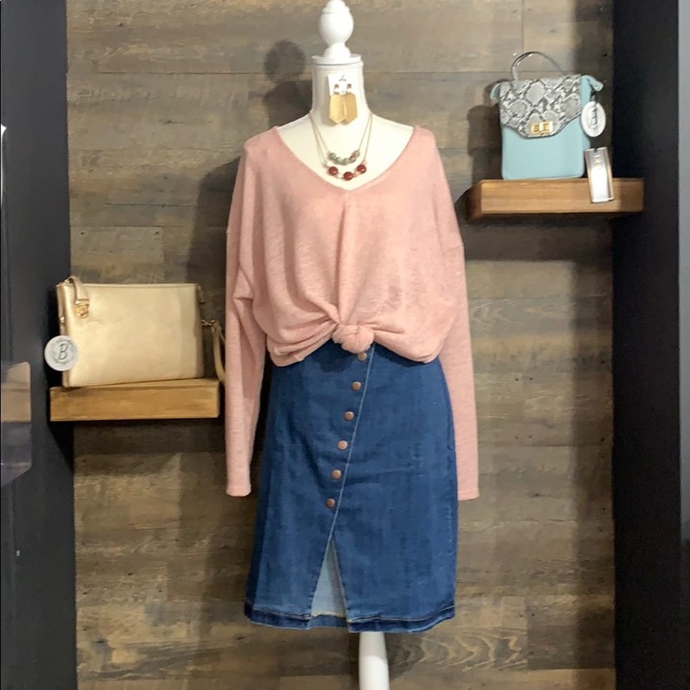 Denim Button Skirt